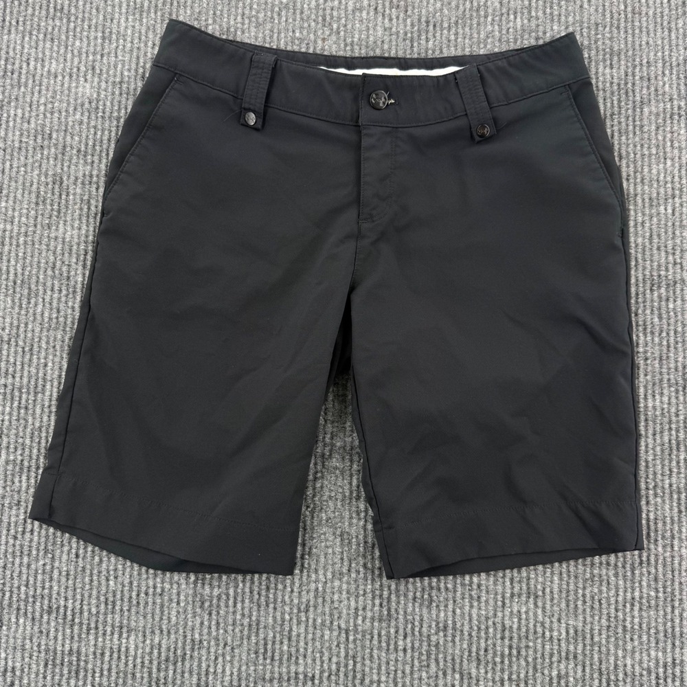 Under Armour Womens 4 Black Performance Golf Shorts Activewear Athletic